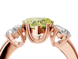 Rose gold Three-Stone Fancy Yellow Heart Cut Cut Diamond Ring with Channel Set Band and Four-Prong Setting_28