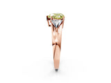 Rose gold Three-Stone Fancy Yellow Heart Cut Cut Diamond Ring with Trillion Side Stones on a Split Shank Band_2