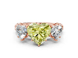 Rose gold Three-Stone Fancy Yellow Heart Cut Diamond Braided Band Ring with Four-Prong Setting_40