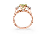 Rose gold Three-Stone Fancy Yellow Heart Cut Diamond Braided Band Ring with Four-Prong Setting_43