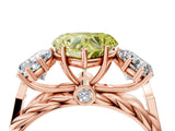 Rose gold Three-Stone Fancy Yellow Heart Cut Diamond Braided Band Ring with Four-Prong Setting_44
