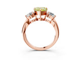 Rose gold Three-Stone Fancy Yellow Heart Cut Diamond Channel Set Engagement Ring with Prong Setting_15