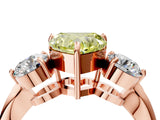 Rose gold Three-Stone Fancy Yellow Heart Cut Diamond Channel Set Engagement Ring with Prong Setting_16