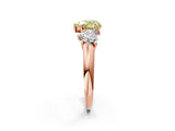Rose gold Three-Stone Fancy Yellow Heart Cut Diamond Engagement Ring with Prong Setting_5