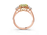 Rose gold Three-Stone Fancy Yellow Heart Cut Diamond Engagement Ring with Prong Setting_6