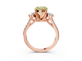 Rose gold Three-Stone Fancy Yellow Heart  Cut Diamond Pavé Band with Four-Prong Setting_31