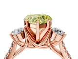 Rose gold Three-Stone Fancy Yellow Heart  Cut Diamond Pavé Band with Four-Prong Setting_32