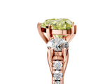 Rose gold Three-Stone Fancy Yellow Heart  Cut Diamond Pavé Band with Four-Prong Setting_33
