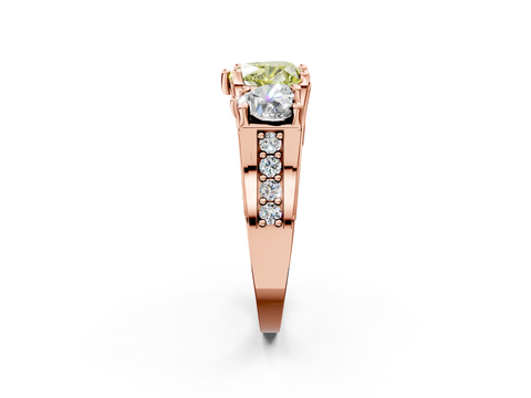 Rose gold Three-Stone Fancy Yellow Heart  Cut Diamond Ring with Channel-Set Band and Four-Prong Setting_49