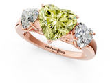 Rose gold Three-Stone Fancy Yellow Heart  Cut Diamond Ring with Channel-Set Band and Four-Prong Setting_50