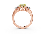 Rose gold Three-Stone Fancy Yellow Heart  Cut Diamond Ring with Channel-Set Band and Four-Prong Setting_52