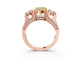 Rose gold Three-Stone Fancy Yellow Heart  Cut Diamond Ring with Channel-Set Band and Four-Prong Setting_67
