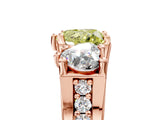 Rose gold Three-Stone Fancy Yellow Heart  Cut Diamond Ring with Channel-Set Band and Four-Prong Setting_69