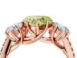 Rose gold Three-Stone Fancy Yellow Heart Cut Diamond Ring with Pavé Band and Prong Setting_84