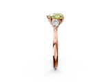 Rose gold Three-Stone Fancy Yellow Heart  Cut Diamond Ring with Pear Side Stones in Four-Prong Setting_118