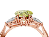 Rose gold Three-Stone Fancy Yellow Heart Cut Diamond Ring with Pear  Side Stones in Four-Prong Setting_40