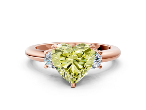 Rose gold Three-Stone Fancy Yellow Heart  Cut Diamond Solitaire with Prong Setting and Classic Band_44