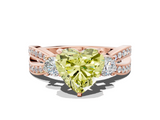 Rose gold Three-Stone Fancy Yellow Heart  Cut Diamond Twist Band with Prong Setting_39