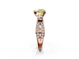 Rose gold Three-Stone Fancy Yellow Heart  Cut Diamond Twist Band with Prong Setting_41