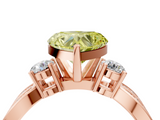 Rose gold Three-Stone Fancy Yellow Heart  Cut Diamond Twist Band with Prong Setting_43