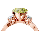 Rose gold Three-Stone Fancy Yellow Heart  Cut Diamond Twist Band with Prong Setting_44