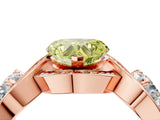 Rose gold Three-Stone Fancy Yellow Heart Cut Diamond Wave Pave Band with Prong Setting_22