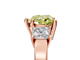 Rose gold Three-Stone Fancy Yellow Heart  Cut Solitaire Ring with Prong Setting_8