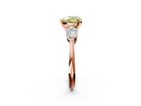 Rose gold Three-Stone Fancy Yellow Heart  Diamond Ring with Pear Side Stones in Four-Prong Setting_62