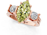 Rose gold Three-Stone Fancy Yellow Marquise Cut Cut Classic Band Prong Setting Ring_1