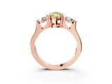 Rose gold Three-Stone Fancy Yellow Marquise Cut Cut Classic Band Prong Setting Ring_3