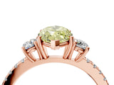 Rose gold Three-Stone Fancy Yellow Marquise Cut Cut Diamond Pavé Band with Prong Setting_19