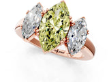 Rose gold Three-Stone Fancy Yellow Marquise Cut Cut Diamond Ring with Channel Set Band and Four-Prong Setting_25