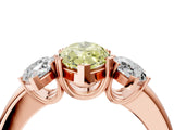 Rose gold Three-Stone Fancy Yellow Marquise Cut Cut Diamond Ring with Channel Set Band and Four-Prong Setting_28