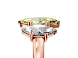 Rose gold Three-Stone Fancy Yellow Marquise Cut Cut Diamond Ring with Channel Set Band and Four-Prong Setting_29