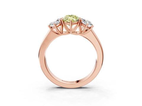 Rose gold Three-Stone Fancy Yellow Marquise Cut Cut Diamond Ring with Prong Setting and Classic Band_3
