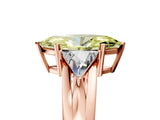 Rose gold Three-Stone Fancy Yellow Marquise Cut Cut Diamond Ring with Trillion Side Stones on a Split Shank Band_5