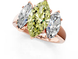 Rose gold Three-Stone Fancy Yellow Marquise Cut Cut Solitaire Ring with Classic Prong Setting_1