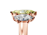Rose gold Three-Stone Fancy Yellow Marquise Cut Cut Solitaire Ring with Classic Prong Setting_5