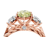 Rose gold Three-Stone Fancy Yellow Marquise Cut Diamond Braided Band Ring with Four-Prong Setting_37