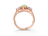 Rose gold Three-Stone Fancy Yellow Marquise Cut Diamond Engagement Ring with Prong Setting_6