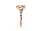 Rose gold Three-Stone Fancy Yellow Marquise  Cut Diamond Pavé Band with Four-Prong Setting_2