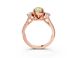 Rose gold Three-Stone Fancy Yellow Marquise  Cut Diamond Pavé Band with Four-Prong Setting_3