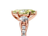 Rose gold Three-Stone Fancy Yellow Marquise  Cut Diamond Pavé Band with Four-Prong Setting_5