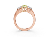 Rose gold Three-Stone Fancy Yellow Marquise  Cut Diamond Ring with Channel-Set Band and Four-Prong Setting_20