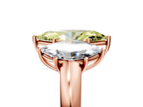 Rose gold Three-Stone Fancy Yellow Marquise  Cut Diamond Ring with Channel-Set Band and Four-Prong Setting_22
