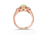 Rose gold Three-Stone Fancy Yellow Marquise Cut Diamond Ring with Pavé Band and Prong Setting_49