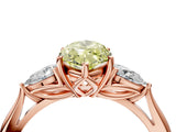 Rose gold Three-Stone Fancy Yellow Marquise Cut Diamond Ring with Pear  Side Stones in Four-Prong Setting_40