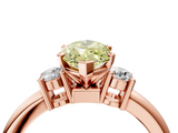Rose gold Three-Stone Fancy Yellow Marquise  Cut Diamond Solitaire with Prong Setting and Classic Band_4