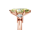 Rose gold Three-Stone Fancy Yellow Marquise  Cut Diamond Solitaire with Prong Setting and Classic Band_5