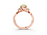 Rose gold Three-Stone Fancy Yellow Marquise  Cut Diamond Twist Band with Prong Setting_3